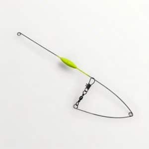 Vue d'un marcheur de fond couleur chartreuse pour la pêche en profondeur au doré.